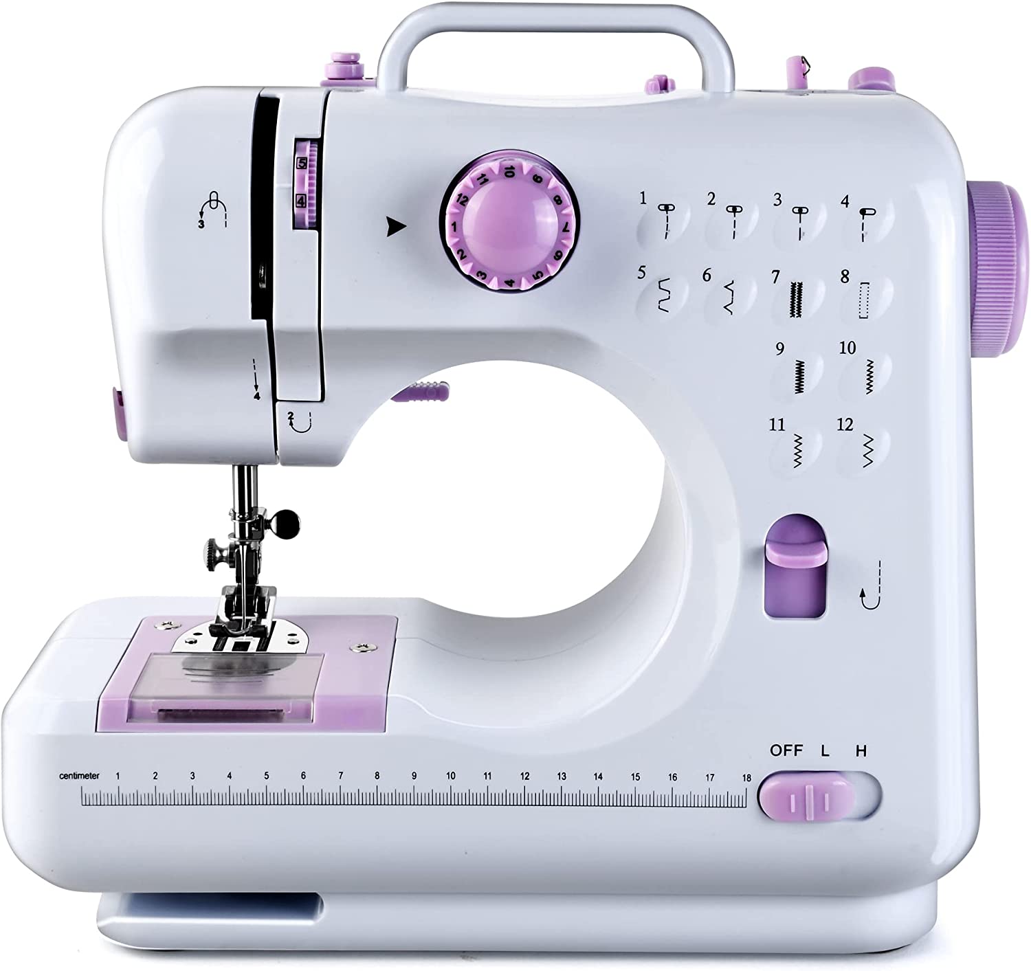 Viferr Household Hand-Held Tailor Electric Mini Sewing Machine Crafting Speed Mending Portable Machine with 12 Floral Stitches 2 Speed with Foot Pedal